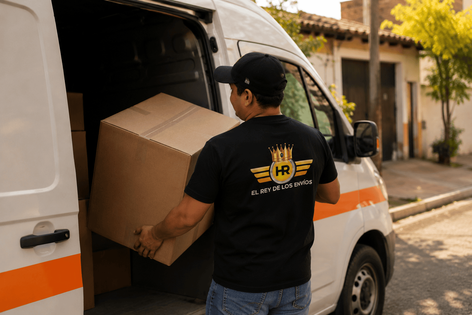 Camioneta HR recogiendo paquete